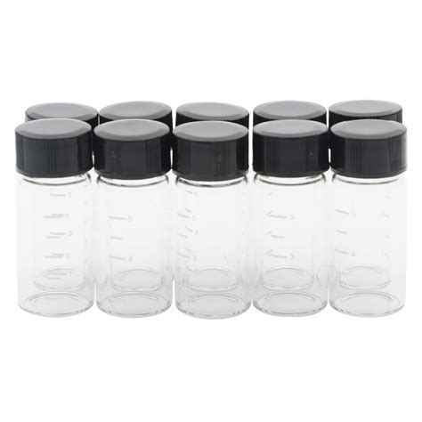 Kesell 10pcs Borosilicate Glass Sample Vial with Black Screw Cap, 5ml ...