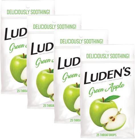 Luden's Green Apple Cough Throat Drops | Pectin Lozenge/Oral Demulcent ...