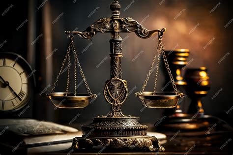 Premium Photo | Justice the scales of justice on a dark background Law