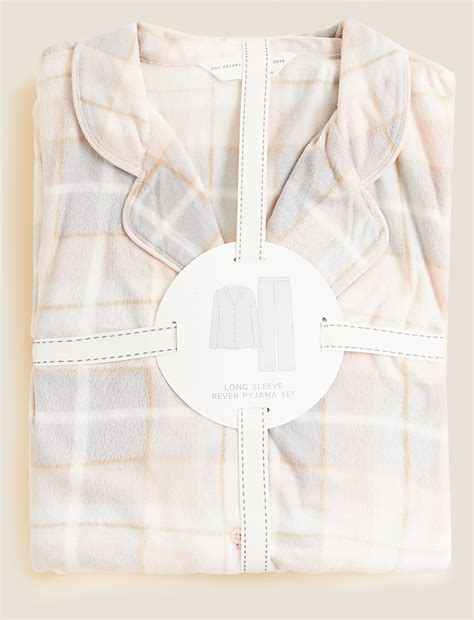 Buy Fleece Checked Pyjama Set at Marks & Spencer