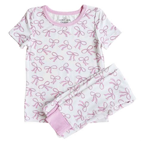 Blushing Bows Two Piece Bamboo Pajamas | Caden Lane