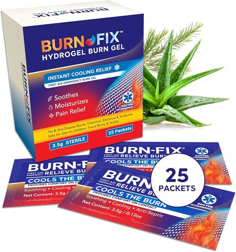 Amazon.com: BurnFix Burn Gel - 3.5g Per Packet | Soothing Hydrogel Burn Cream for Instant ...