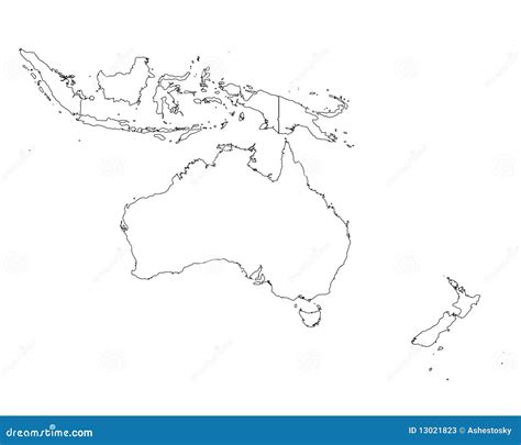 Oceania outline map stock vector. Image of blank, country - 13021823