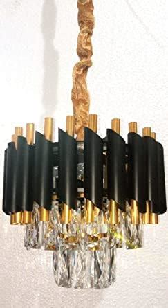 Black Gold Metal with Crystal Chandelier with 40W LED 3 Colours Changi ...