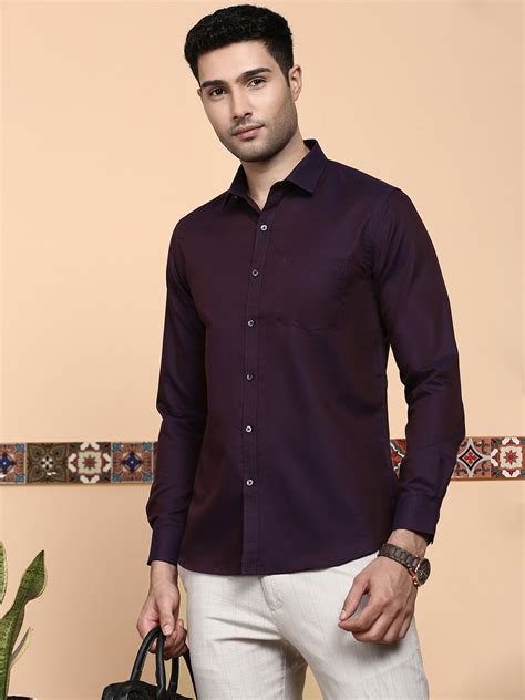 Men Premium Cotton Shirt Dark Purple EL GP16