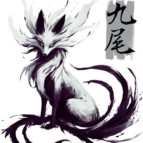 The Nine-Tailed Fox, a mystical creature from Japanese folklore ...