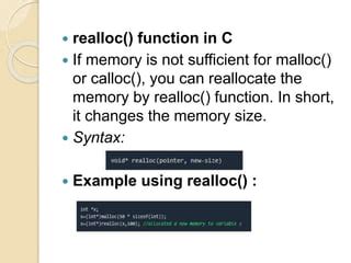 Image result for Calloc Malloc Realloc in C