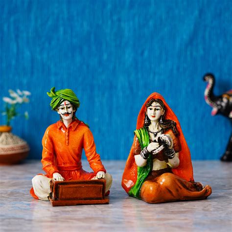 Colorful Combo of Rajasthani Craftsmen and Lady Playing a Musical Inst ...