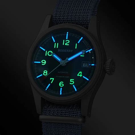 LANDMASTER - 100M Waterproof Titanium Automatic Field Watch - Blue ...