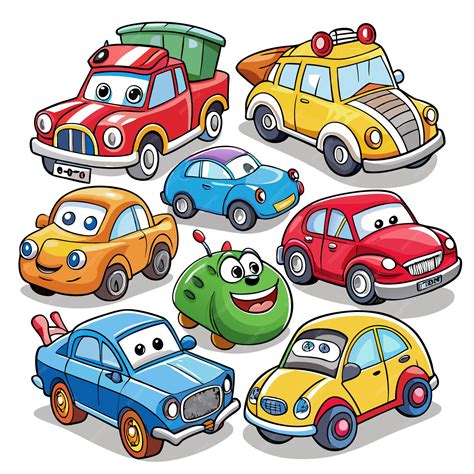 Colorful Cartoon Cars Illustration Perfect for Kids Learning and Fun | Premium AI-generated vector