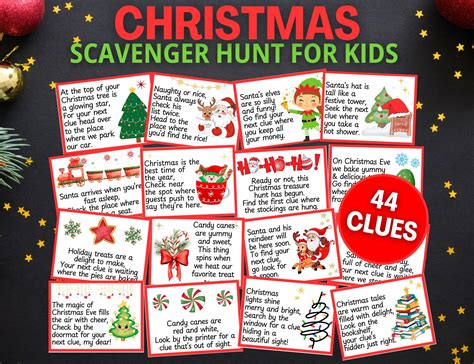 Christmas scavenger hunt kids christmas songs scavenger hunt clues ...