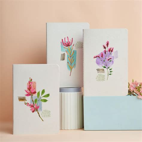 DOODLE Pastel Petals Set of 3 Softbound B6 Undated Notebook Diary | 2 ...