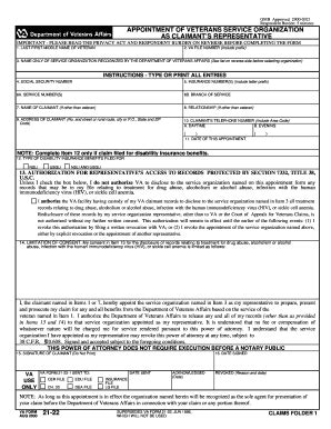 2000 Form VA 21-22 Fill Online, Printable, Fillable, Blank - pdfFiller