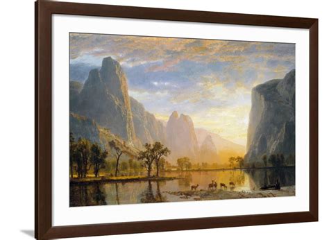Art.com Valley of the Yosemite Giclee Print by Albert Bierstadt, Brown Frame Wall Art, 44" x 32 ...