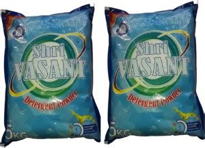 Shri Vasant Deterent Powder Extra Bright Clothes In One 5kg Pack of 2 ...