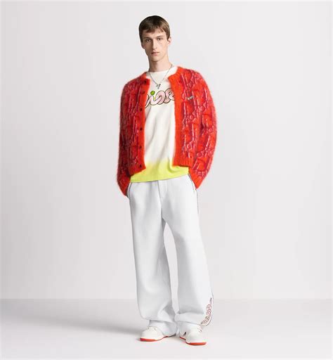 Cardigan Dior Oblique Maille de mohair et laine mélangés oranges et ...