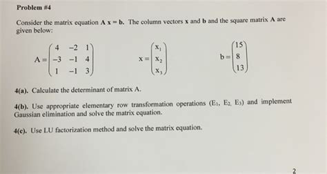 Image result for Matrix Equation Example