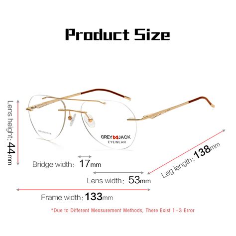 GREY JACK Pilot Rimless Metal Spectacle Frame for Men Women 9014 ...
