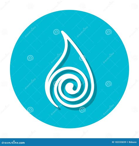 Abstract Line Water Symbol on a Circle Stock Vector - Illustration of ...