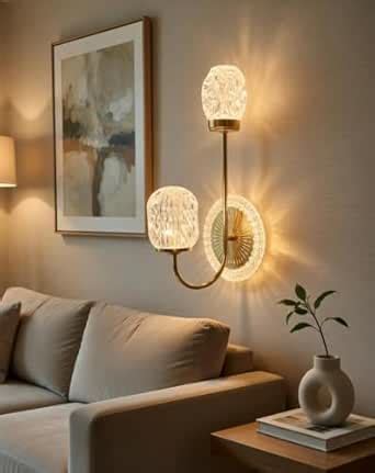 Powerlam 3-Color LED Wall Sconce | Premium Acrylic Glass Wall Lamp ...