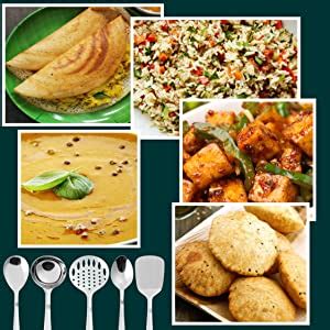 Buy Sumeet Stainless Steel Small Serving and Cooking Spoon Set of 5pc ...