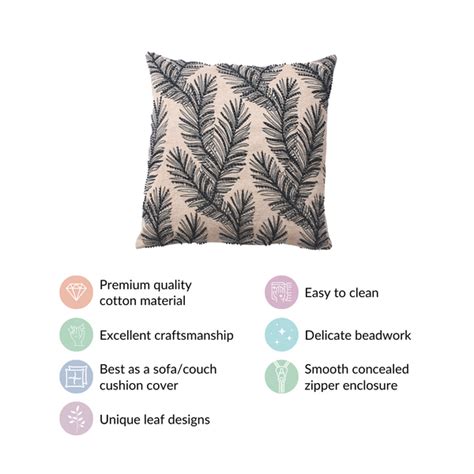 Sustainable Beaded Sofa Cushion Cover 16x16 Inch Online - Premium ...