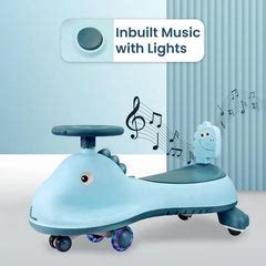 Iya Iya Dino Swing Car for Kids – With Music, Lights & PU LED Wheels ...