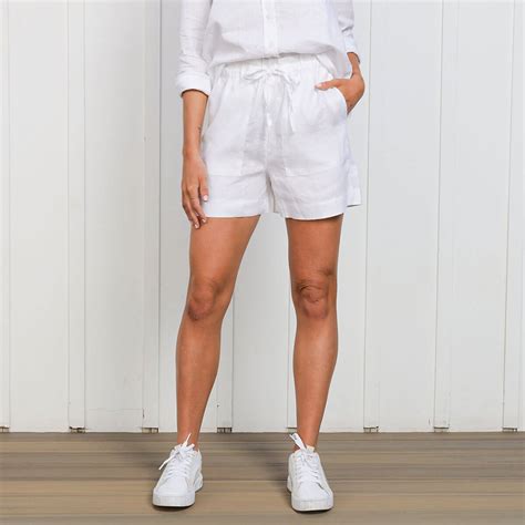 Breazies Ladies Linen Shorts | White