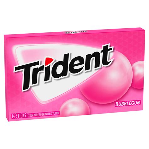 Trident Sugar Free Bubble Gum with Xylitol, 14 count - Walmart.com ...