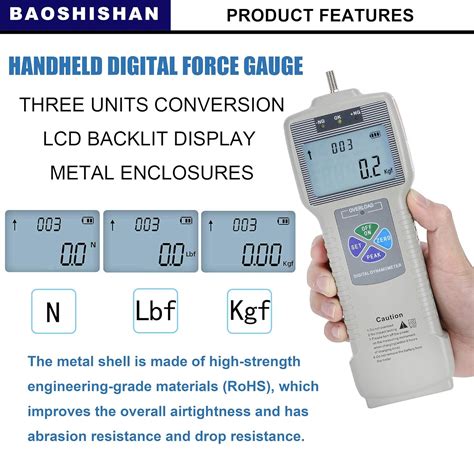 Buy BAOSHISHAN ZP-500N Digital Force Gauge Push Pull Gauge with Output ...