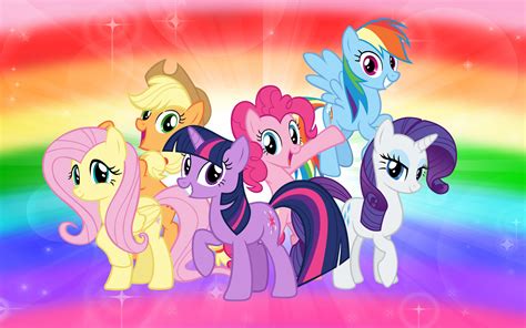 Mane Six Wallpaper 4K, Rainbow