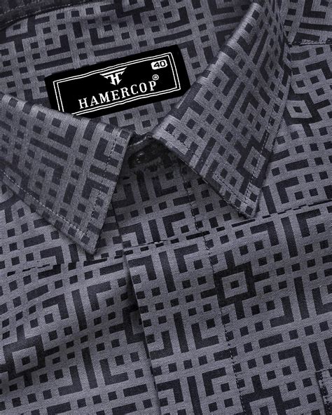 Thor Gray Jacquard Cotton Shirt – Premium Designer Fit – Hamercop