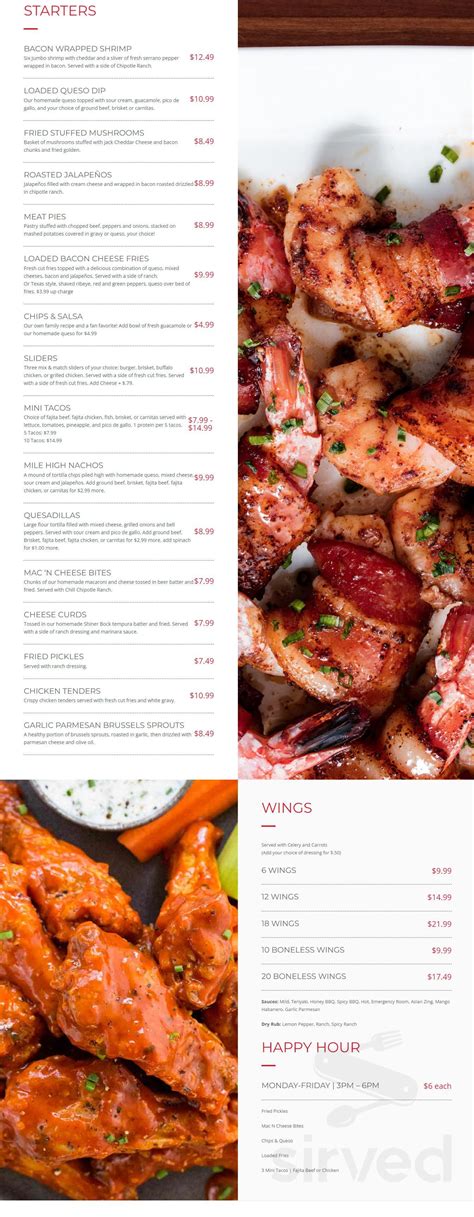 Chill Bar & Grill Grapevine menu in Grapevine, Texas, USA