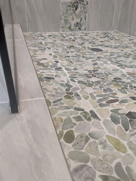 river rock shower floor tile - desertjade-paradise