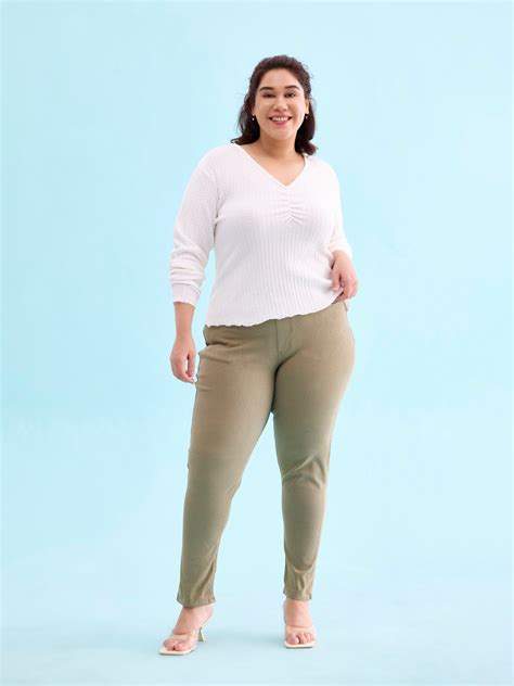 Olive Green Cotton Polyester Super Stretch Jeggings – Go Colors India