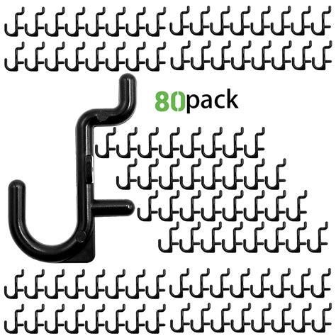 mxuteuk 80PCS Black Pegboard J Style Hooks,Heavy Duty Plastic J Shape ...