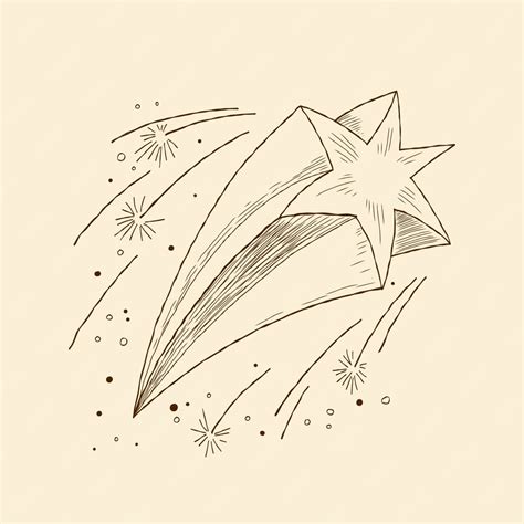 Free Vector | Hand drawn shooting star drawing illustration