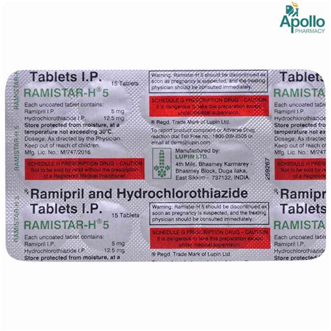 Ramistar H 5 Tablet 15's Price, Uses, Side Effects, Composition ...