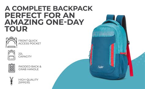 Buy Skybags One Size Unisex Blue Shiny Jacquard 22L Backpacks at Amazon.in