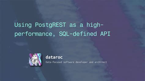 Postgres API 的图像结果