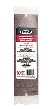 HYDE Abrasive Sanding Net Sheets, 120 Grit Aluminum Oxide Mesh Backing ...