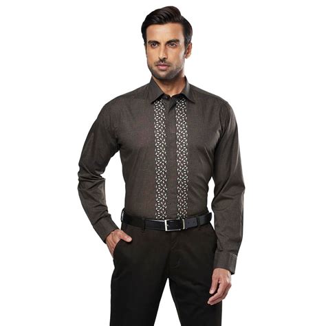 Men Brown Slim Fit Cotton Shirts – MyRaymond