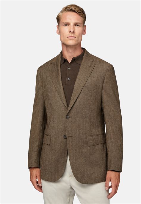 Men's Brown Jacket In Stretch Wool | Boggi Milano