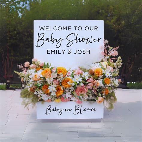 Welcome to Our Baby Shower Welcome Sign, Personalized Vinyl Decal for Flower Box Sign ...