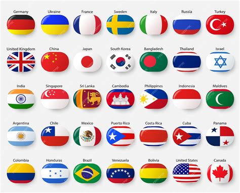 Premium Vector | Country flags collection in realistic style