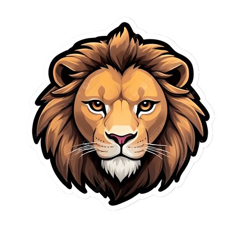A Close Up Of Lions Head In Cartoon Style Illustration, Cartoon Clipart ...