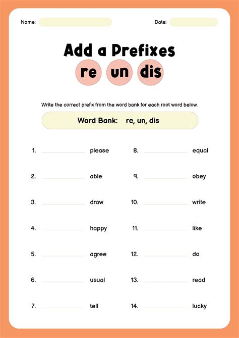 16 Prefix Un Re Worksheet | Prefixes, Prefix un, 3rd grade words