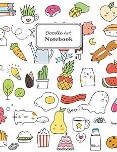 Doodle Art Notebook: Cute Kawaii Style Doodle Art Notebook Whimsical ...