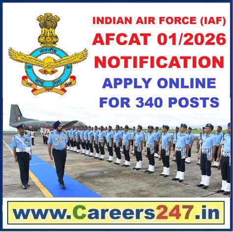 Indian Air Force (IAF) AFCAT 01/2026 Notification - Apply Online for ...