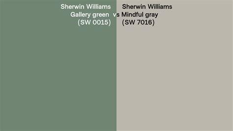 Sherwin Williams Gallery green vs Mindful gray side by side comparison